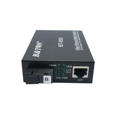 China Ethernet To Single Fiber BTON 10/100/1000M Fiber Optic Media Converter Price Fiber for sale