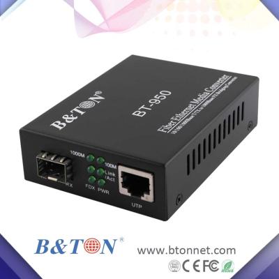 China Ethernet over Fiber LC Fiber to Ethernet Converter 1000M 1SFP and 1UTP for sale