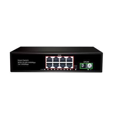 China Security Control 8 Gigabit POE Port Switch With SFP Port 8 Port Gigabit PoE PoE+ Switch L2 Ethernet Network for sale