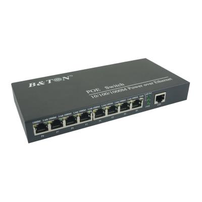 China B&TON CCTV 8 Port Gigabit Switch OEM POE Switch Factory for sale