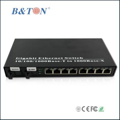 China 2Fiber 8RJ45 1000Mbps Uncontrollable Optical Fiber Switch BT-950GM-xx for sale