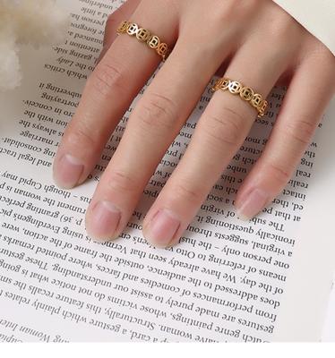 China FASHIONABLE Chinese Antique Coin Ring Index Finger 18k Gold Titanium Steel Jewelry for sale