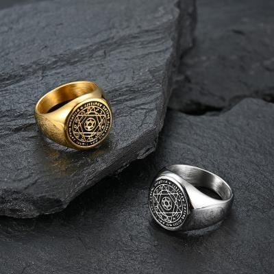 China 2021 FASHIONABLE Hot Selling Twelve Zodiac Patron Saint Twelve Star Ring 18K Titanium Steel Gold Plated Men's Ring for sale