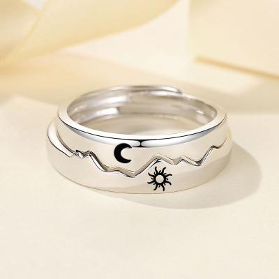 China Fashion 925 Sterling Silver Sun Moon Stars Couple Rings Wedding Rings for sale