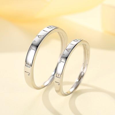 China Fashion s925 sterling silver French jetaime simple opening couple ring adjustable ring je t'aime for sale