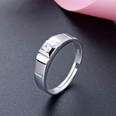 China Wholesale TRENDY fashion ring s925 silver open cases micro-inlaid zircon diamond mens engagement ring for sale