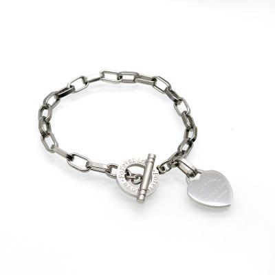 China TRENDY Fashion Love Letter Stainless Steel Bracelet 18K Gold Plated Love Chain Bracelet for sale