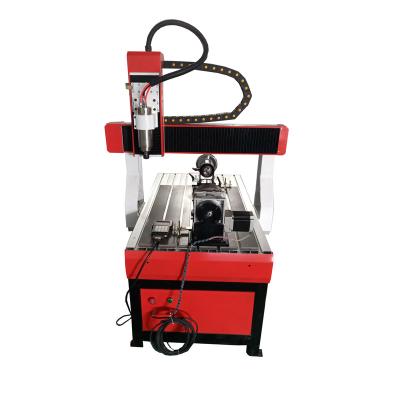 China Hotels cnc6090 4 axis small cnc router machine wood carving machine for sale