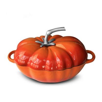 China Viable Cast Iron Pots Stew Pot Hot Soup Pumpkin Shaped Logo Custom Hot Soup Cast Iron Pots For for sale