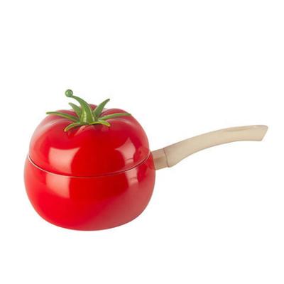 China Sustainable high quality tomato form custom non-stick logo pots and pans cookware sets with long handle for sale