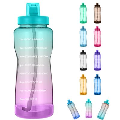 China Viable hot sale waterproof plastic drinking bottle, bpa free sports water bottle logo designed in line with water straw for sale