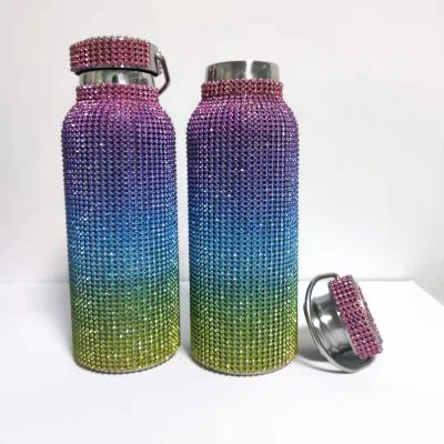 China 2021 New Design Viable Fashion Camera Custom Diamond Crystal Luxury Stainless Steel Water Bottle for sale