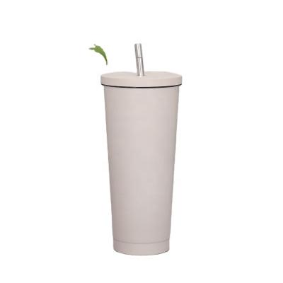 China Sustainable Stainless Steel Vacuum Cup Mug With Straw 750ml Cup Coffee Mug With Lid For Coffee for sale