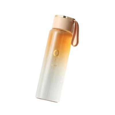 China Viable Portable Glass Bottle Tea Infuser Gradient Colored Glass Water Bottle For Camp for sale