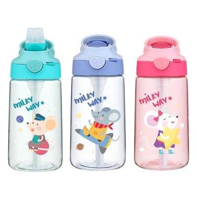 China Wholesale Sustainable Portable Wide Mouth Water Bottles Plastic Kids, Cartoon Milk Children Water Bottle for sale