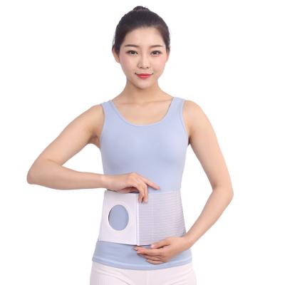 China Black Soft Breathable Cotton Breathable Elastic Medical Elastic Tape Waist Support Ostomy Abdominal Belt For Men With Bag for sale