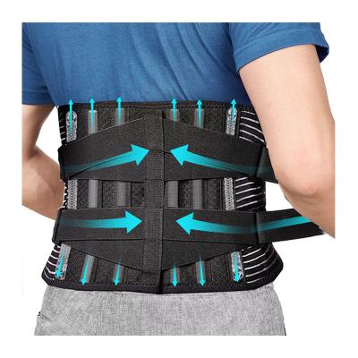 China Amazon Adult Customized Logo Medical Lumbar Support 6 Waist Stays Breathable Anti-Slip Back Lumbar Brace For Women Men for sale