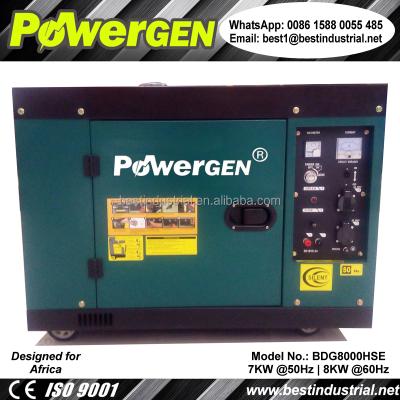 China New design! ! ! Silent Type POWERGEN 220V 50Hz Single Phase Enclosure Diesel Engine Portable Diesel Generator 7.5kw 15Liters for sale