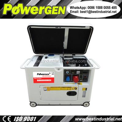 China Newly designed! ! ! Factory Direct Sale POWERGEN 50Hz/60Hz Silent Type Small Portable Diesel Generator 5000W With 15Liters Blower for sale