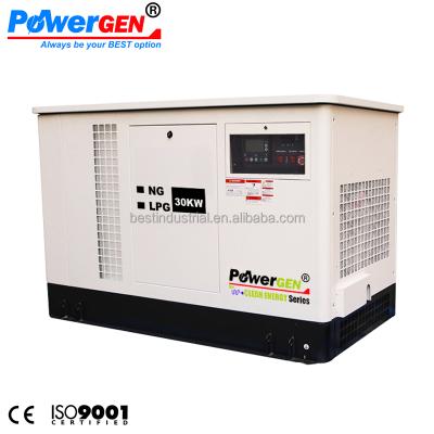 China POWERGEN LPG/NG Silent Liquid Cooled Standby Home Standby Generator 30KW BNL30SE for sale