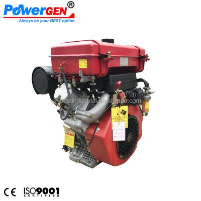 China Air-cooled best price! ! ! POWERGEN Air Cooled Electric Start V2 Cylinder V-twin Diesel Engine 22HP for sale