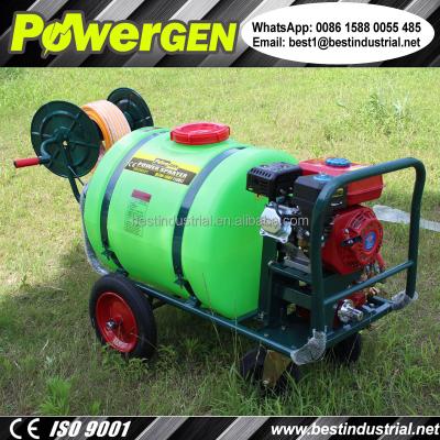 China High efficiency hot sale! ! ! POWERGEN 6.5HP Gasoline Engine Long Range Mobile Water Gun Orchard Sprayer 180L for sale