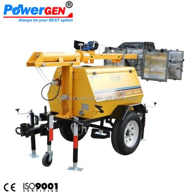 China The bestseller! ! ! POWERGEN Mast 8m Metal Halide Lighting Tower Light 4x1000W Towable Diesel Generator 5KW BMLT41000A for sale