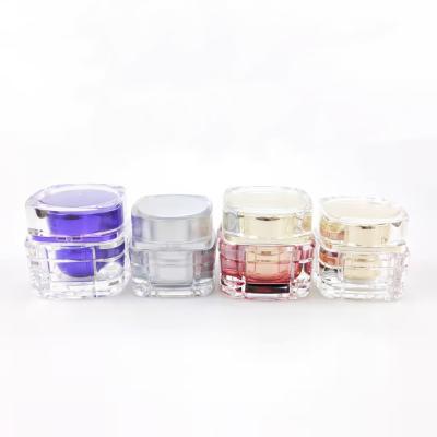 China Luxury cosmetics containers and 30g50g acrylic plastic square face cream packaging jar for sale