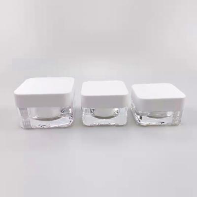 China Custom Luxury Private Label Cosmetic Double Wall Clear Acrylic Cosmetic Cream Jar 15g30g50g For Skin Care for sale