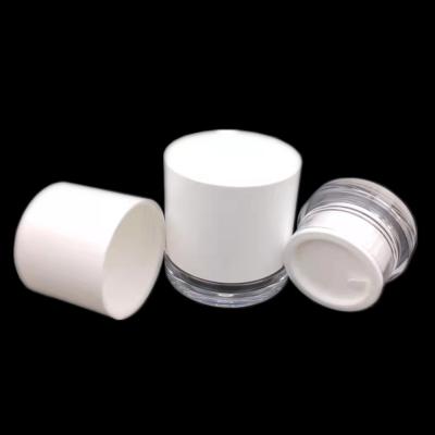 China White Empty Acrylic Plastic Face Cream Jar Container 15g30g50g Cosmetic Round Cylinder Double Wall for sale