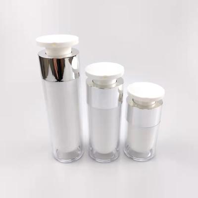 China 15ml30ml50ml Cosmetic Twist Up Open Cap Pump Serum White Luxury Acrylic Airless Revolving Bottle For Skin Care for sale