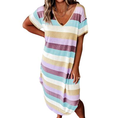 China Wholesale Summer Breathable Oversized Printing Women's T-shirt Dress Factory Short Sleeve T-shirt Dress for sale