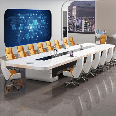 China EUROPEAN Design 68016C Meeting Room Furniture Office Business Conference Room Table and Chair Luxury Wood and Leather Customize Craft Painting for sale