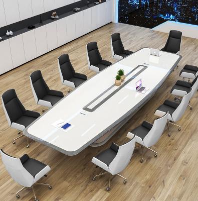 China EUROPEAN Design 68016C Meeting Room Furniture Office Business Conference Room Table and Chair Luxury Wood and Leather Customize Craft Painting for sale