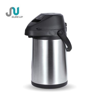 China PORTABLE Stainless Steel Lever Vacuum Thermos Coffee Pot Vacuum Airpot with leather termos de acero inoxidable for sale