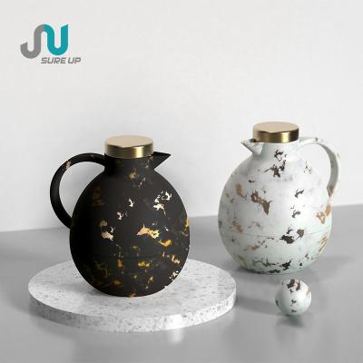 China Viable Marble Design Thermos Water Jug Liner Thermos Flask Vacuum Plastic Glass Jug for sale