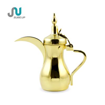 China High quality arabic stocked stainless steel gold color coffee dallah teapot dallah sets for sale