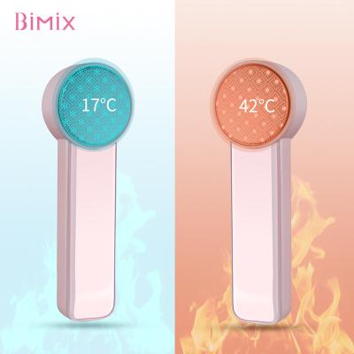 China Anti-puffiness Bimix 5 in 1 electric vibrator EMS facial cooling hot cold face cooling microcurrent massager for sale