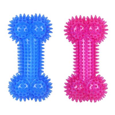 China Amazon Best Selling TPR Sustainable Squeaky Spike Bone Shaped Dog Toy For Pet for sale