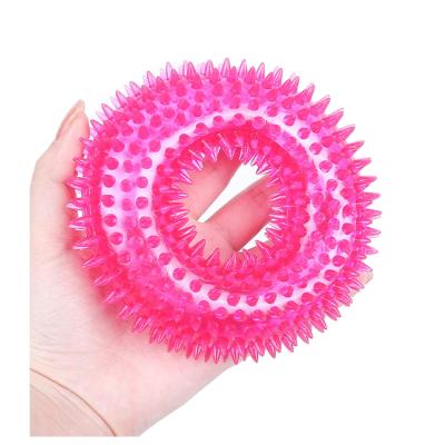 China Amazon Sustainable Bestselling Squeaky Cob TPR Ring Dog Toy For Pet for sale