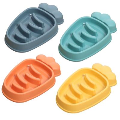 China Amazon Best Selling Driver Sustainable Pet Non-Slip Bowl Carrot Shaped Slow Eating Dog Bowl for sale