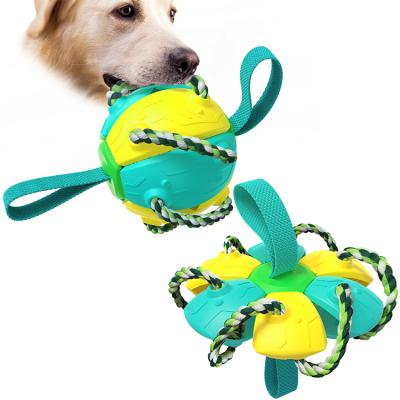 China Amazon Best Seller Dog Training Toy Pet Biting Chewing Toy Viable Interactive Ball Pet Flying Disc Toy for sale