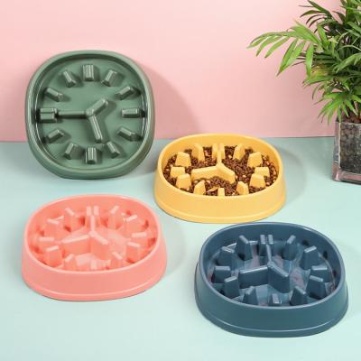 China Amazon Best-Selling Clock Design Anti-Clog Design Pet Viable Non-Slip Unique Bowl Driver Slow Eating Dog Bowl for sale