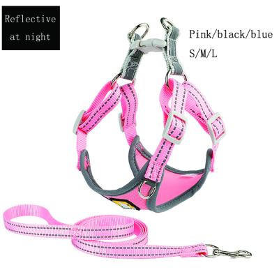 China Amazon Best Seller Reflective Breathable Adjustable Dog Harness Set With Leash For Small Medium Dogs for sale