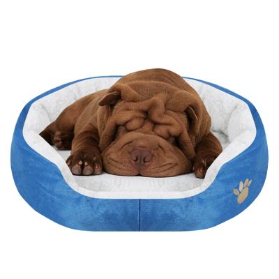 China Cheap Sustainable High Quality Small Size Soft Comfortable Round Dog Bed For Dog for sale