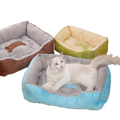 China Amazon Best Seller Sustainable Cat Pet Bed PP Soft Warm Cotton Stuffed Plush Dog Bed for sale