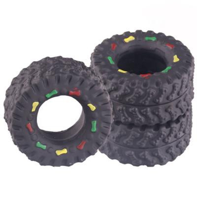 China High Quality Durable Latex Squeaky Chew Cheap Pet Tire Dog Toy for sale