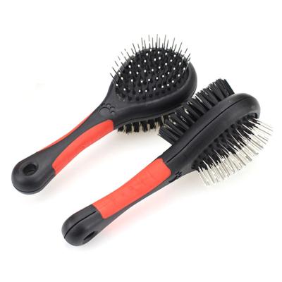 China Amazon Sustainable Best Selling Double Sided Shedding Pin Dog Pet Brush Wholesale For Pet for sale