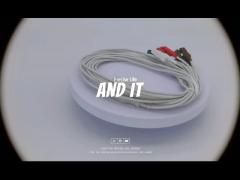 Drager MP03414 ECG cable 5-lead Dual-pin connector IEC2 color code 1.5m