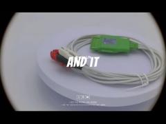 Drager MP03402 ECG cable 3-lead single-pin connector IEC2 color code 1m length